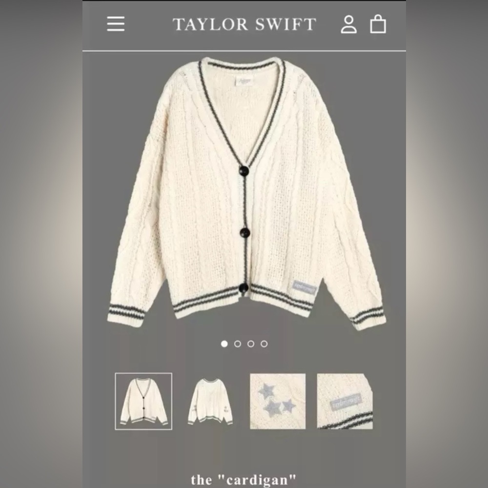 NWT Official Original Packaging Taylor Swift Folklore Cardigan XL/2XL